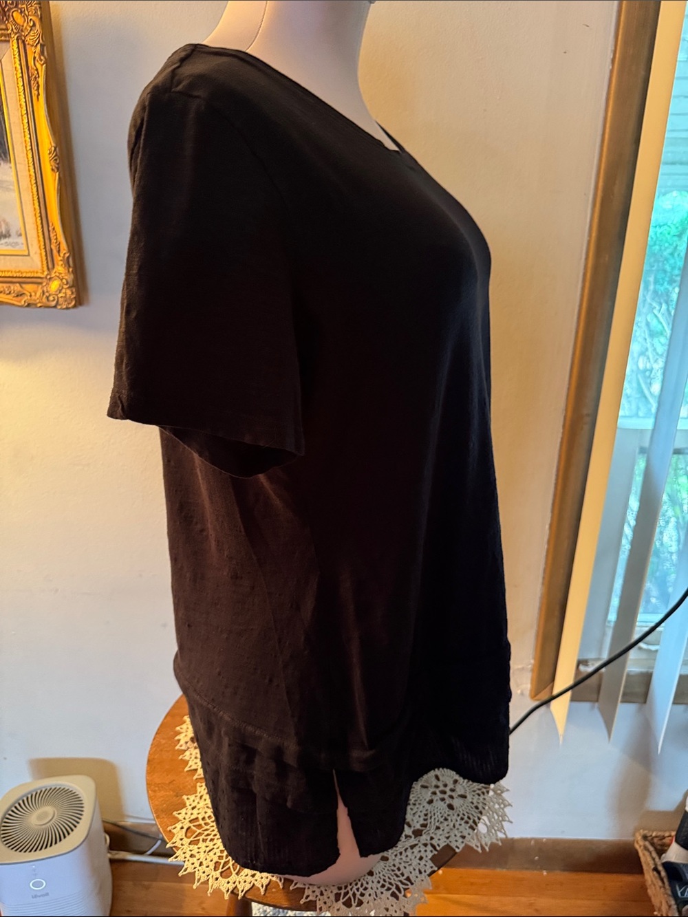 π· Logo by Lori Goldstein Cotton Slub Top With Swiss Dot Hem QVC A254021 - Picture 3 of 11
